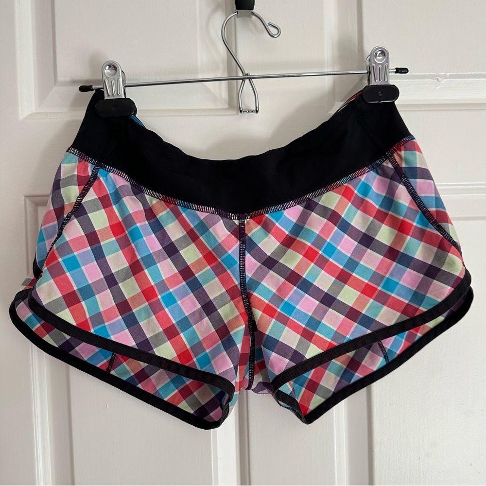 Lululemon 2014 SeaWheeze Speed Short in Multi Colour Plaid